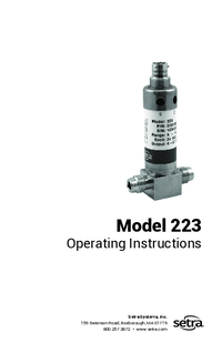 Thumbnail of document Manual - 223 Ultra High Purity Pressure Transducer
